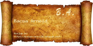 Bacsa Arnold névjegykártya