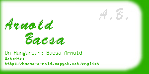 arnold bacsa business card